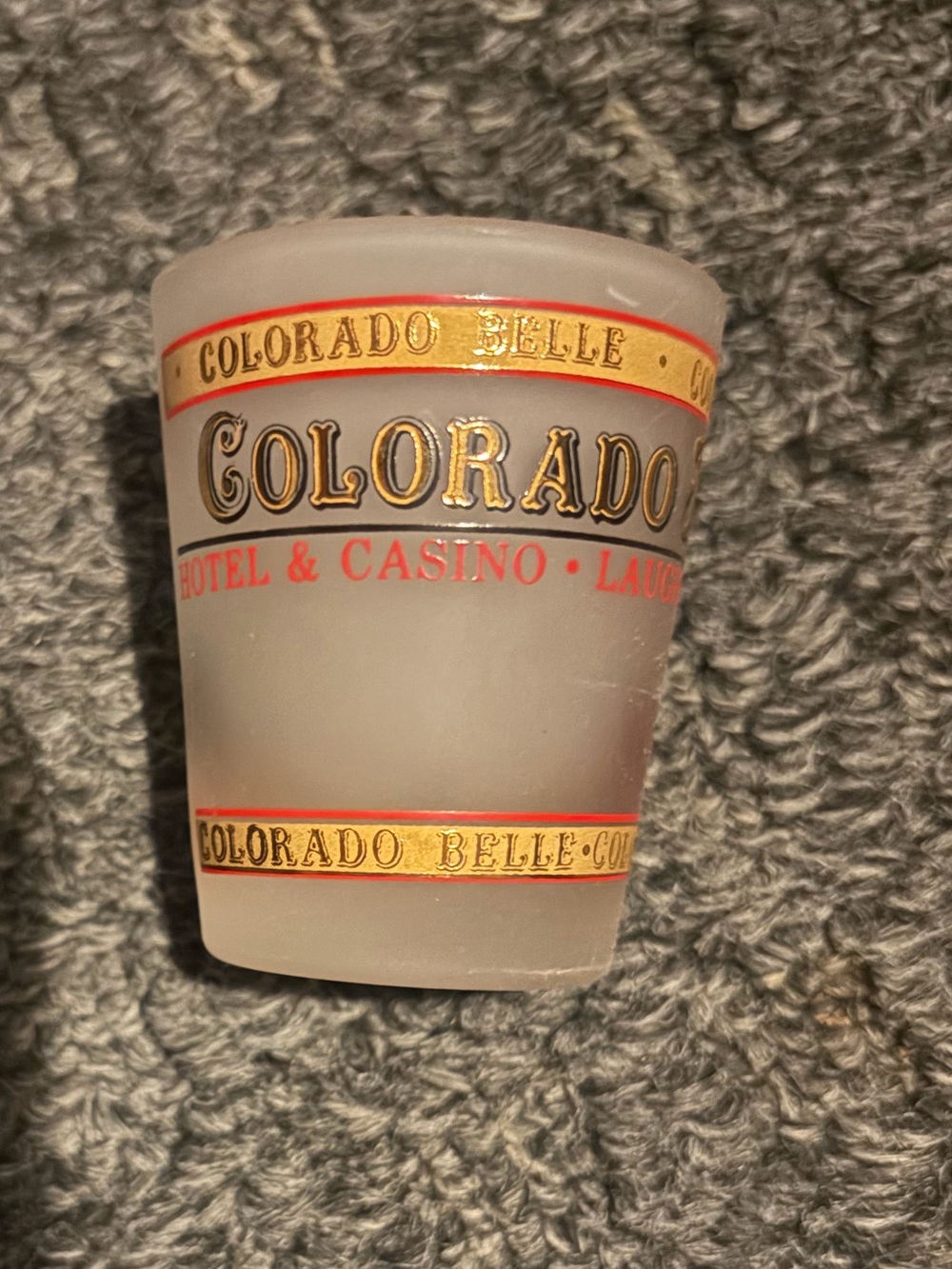 Colorado Belle hotel and casino frosted shot glass